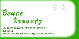 bence krosetz business card